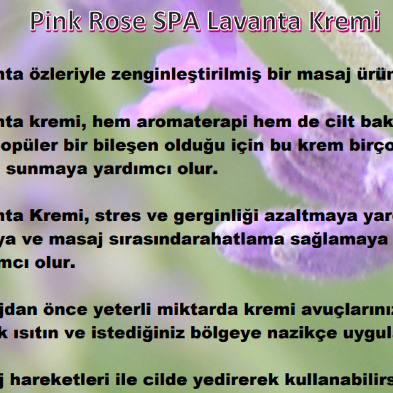 Pink Rose Spa Lavanta Kremi